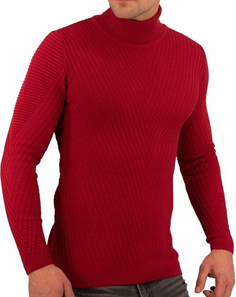 Schicker Strickpullover Rollkragen CARISMA CRM7650 Rot L