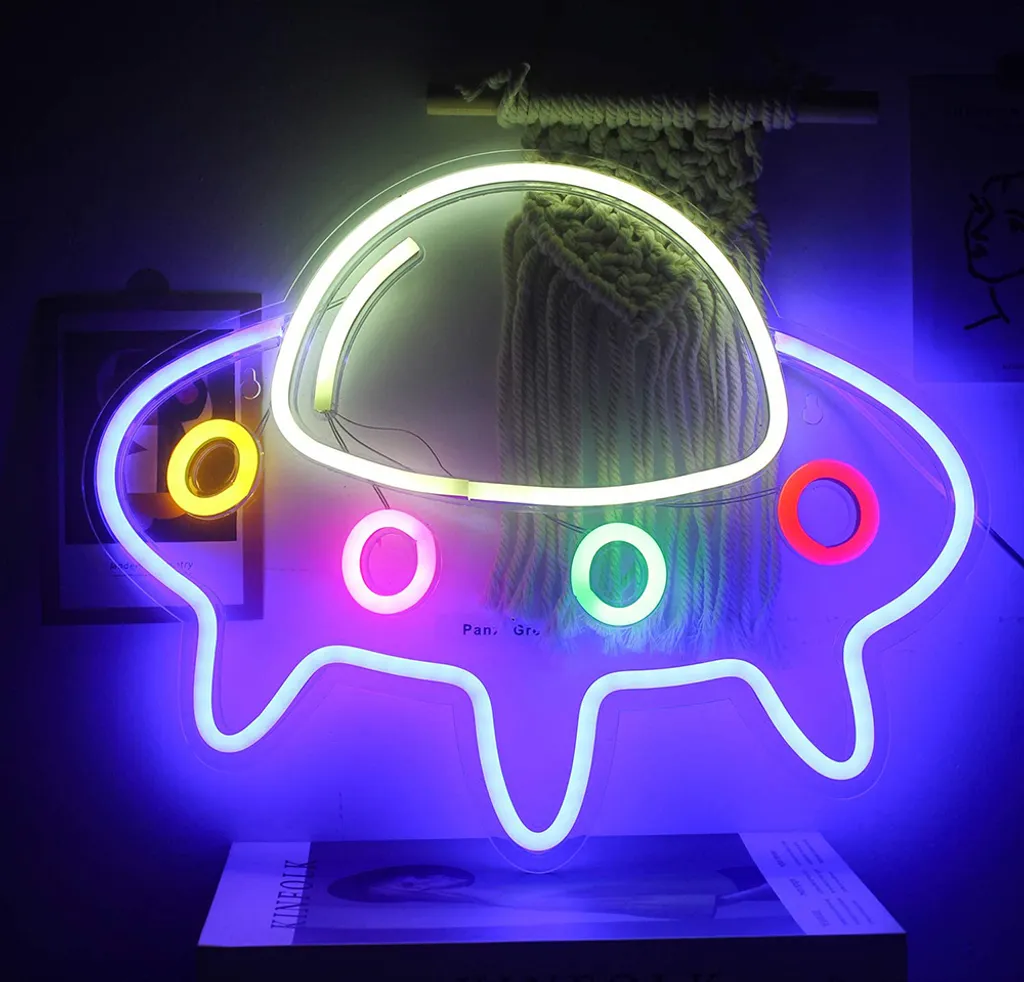 UFO LED Neon Sign per Feste e Party - Regalo Originale per Amici