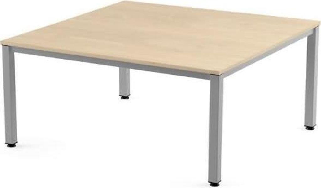 Schreibtisch Executive BxTxH 120x120x73cm Gestell grau Platte Melamin buche.