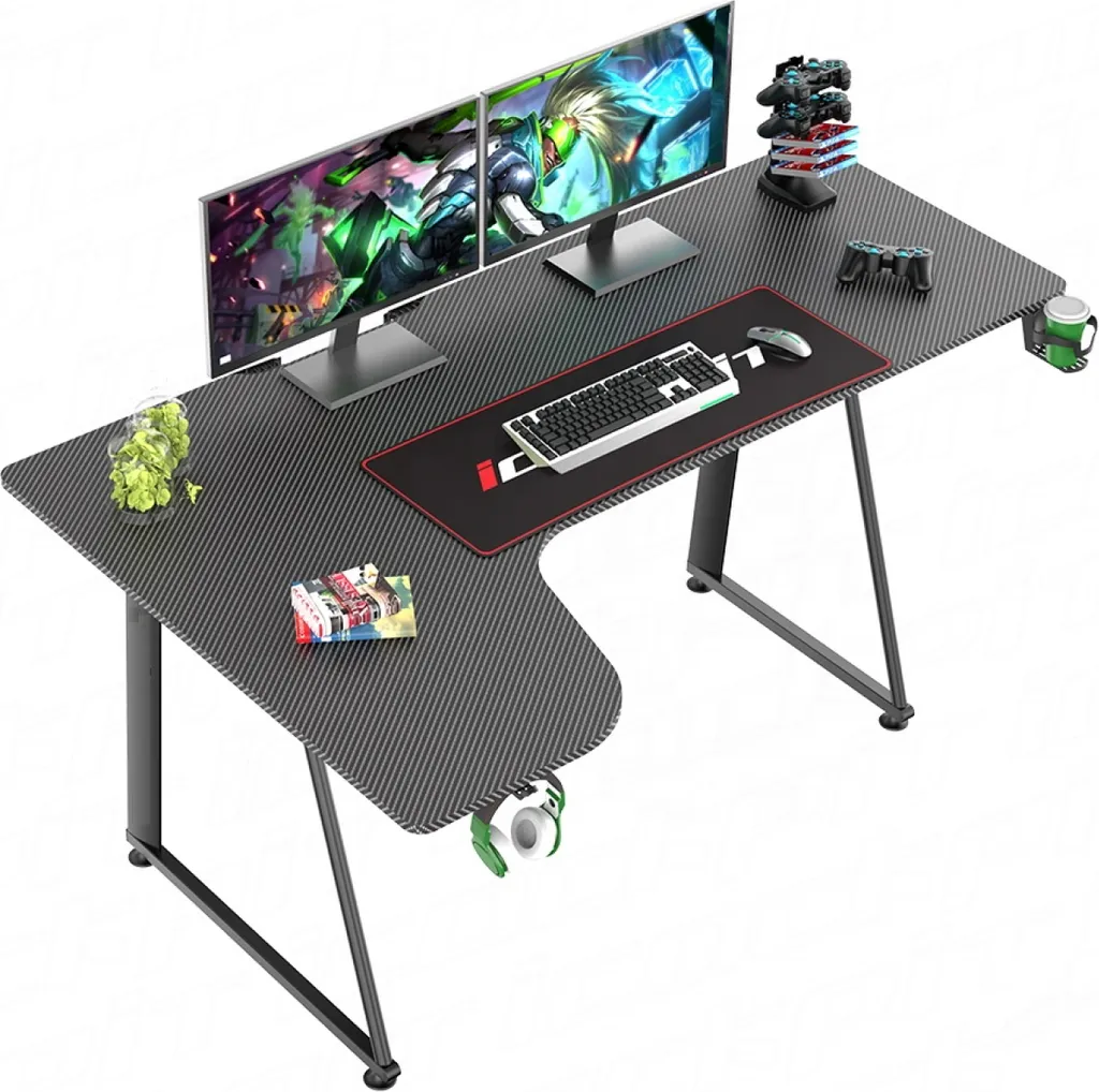 Bureau de jeu Hugo en L 160 x 60 cm : Design robuste et grand plateau