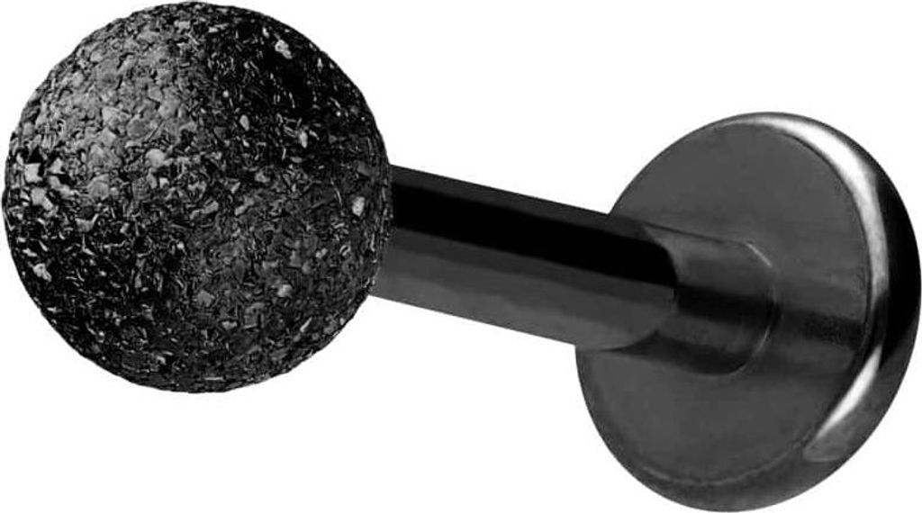 Ohrpiercing, Nasenpiercing Chirurgenstahl Labret DIAMANTOPTIK Schwarz Stablänge: 8mm | Stabstärke: 1,6mm