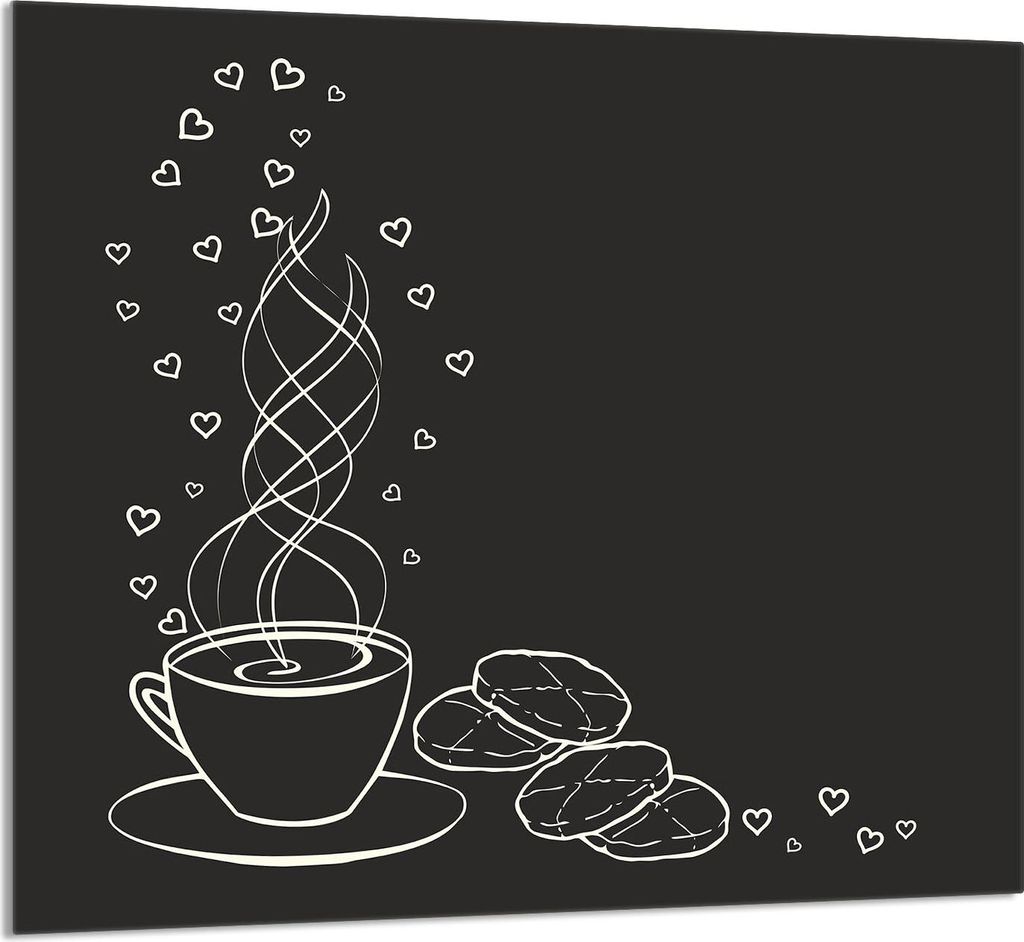 GLASPLATTE FÜR KÜCHE 65x60 Kaffee