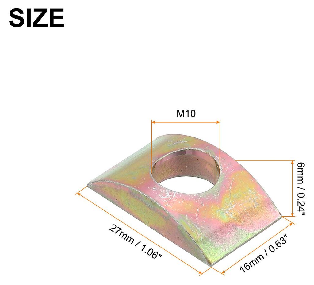 20 Stš¹ck M10 Halbmondmuttern Unterlegscheiben, Eisenfeste Halbmond-Sperrunterlegscheibe, Abstandshalter-Verbindungselemente, Bronze