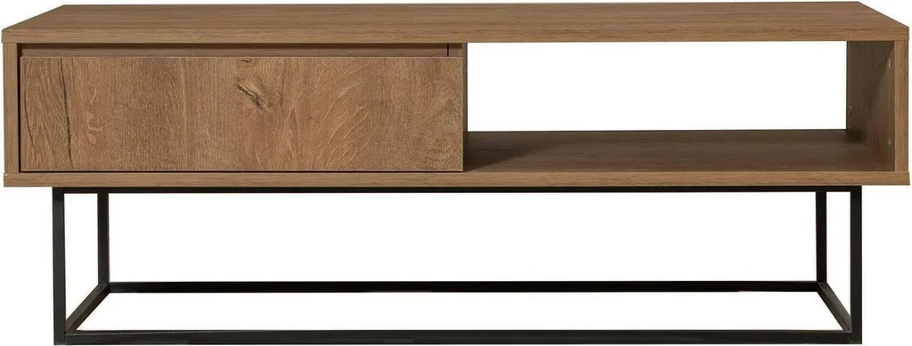 Table basse design Noyer brun Bard 120x60 cm avec tiroir à coulisse fluide