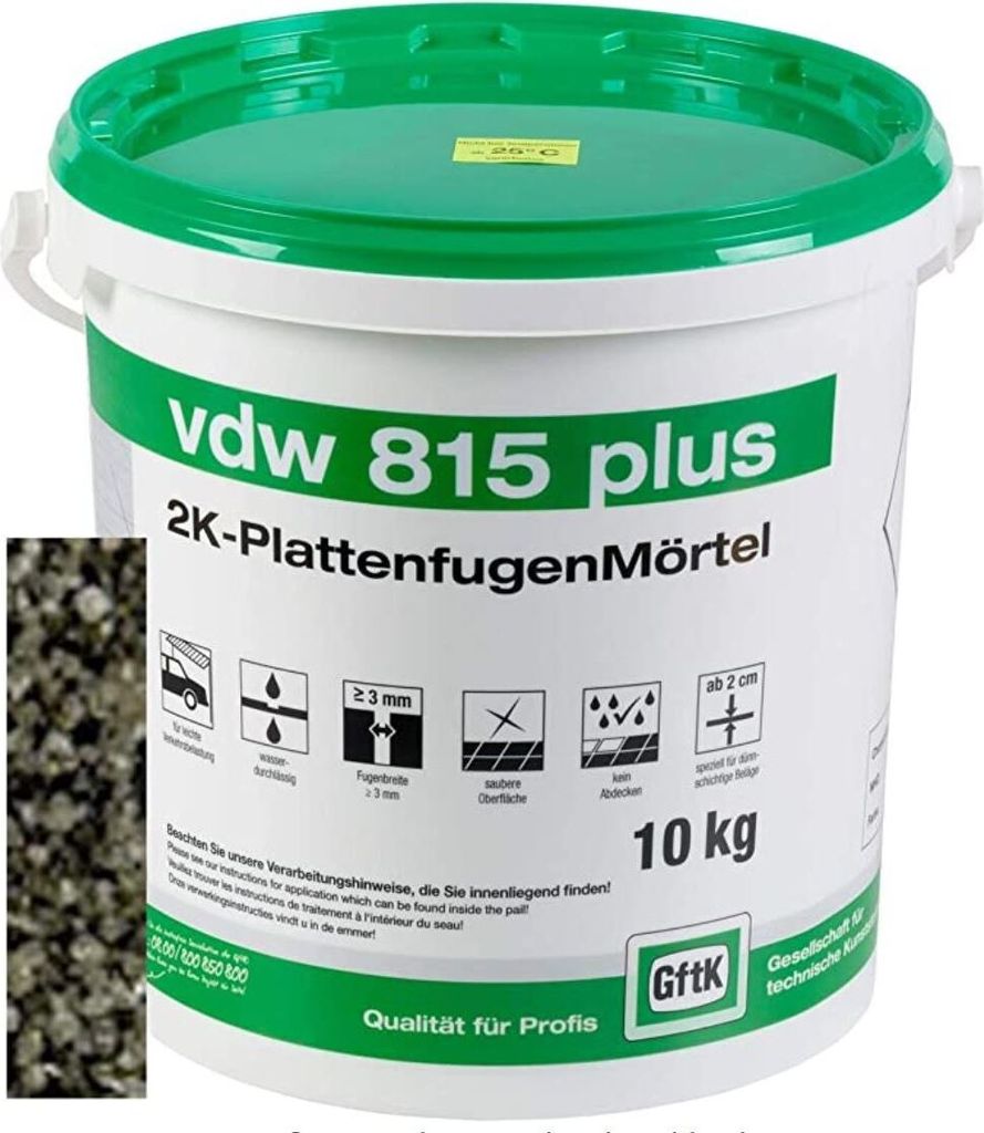 VDW 815 plus 2K-Fugenmörtel Steingrau, 10 kg Produktbild 