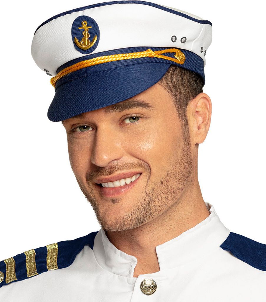 Kapitäns-Mütze Captain Joyce weiß-blau Produktbild 
