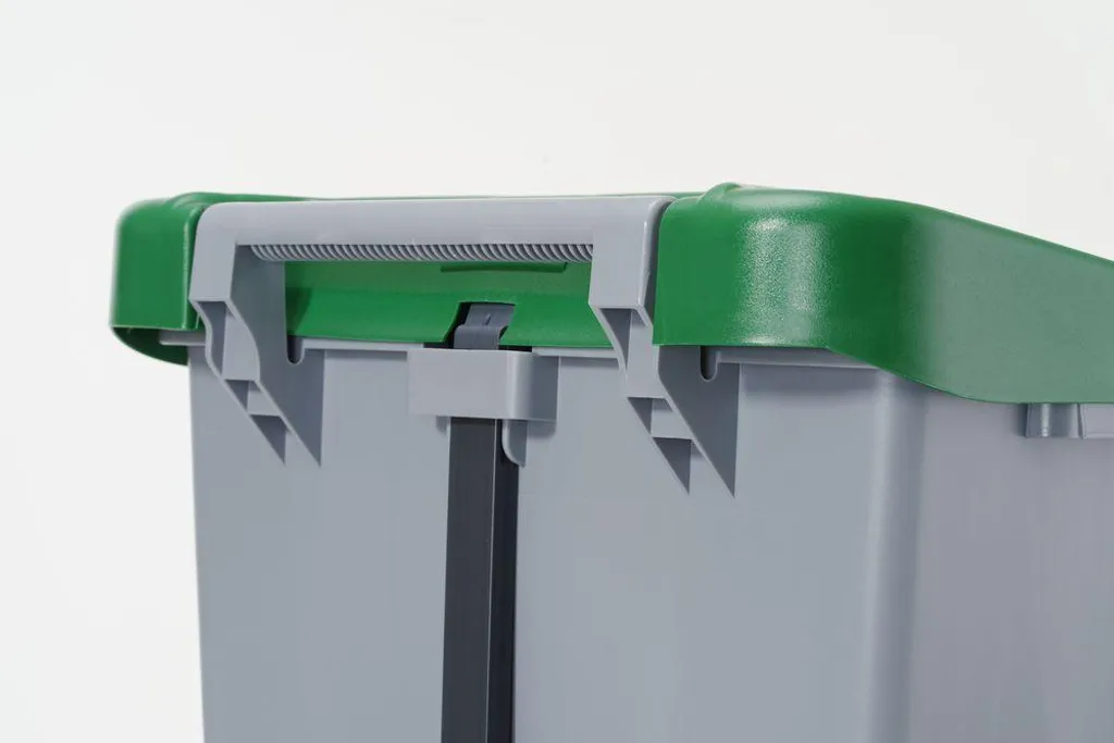 Conteneur à déchets anti-odeurs 120 L Hendi gris clair à deux roues - 2