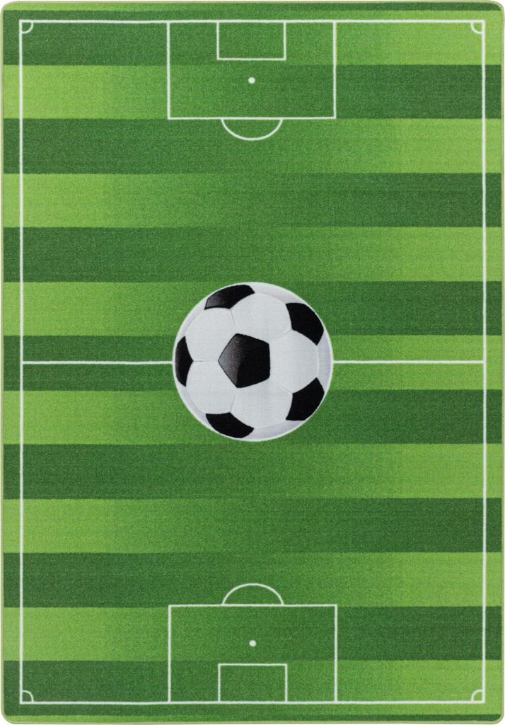 Kinderteppich Fußballstadion Grün 140 x 200 cm Rechteckig Produktbild 