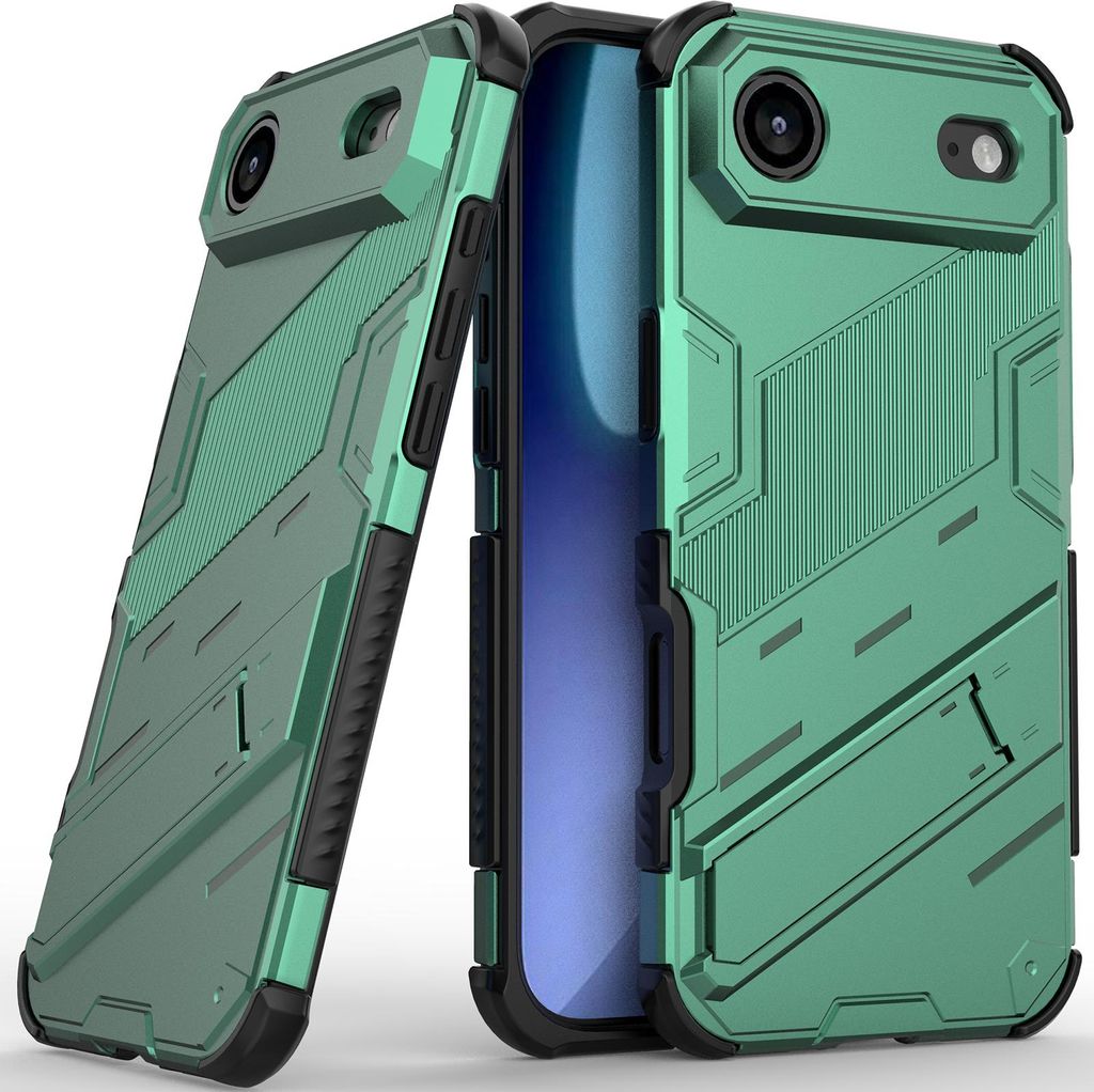 Armor Hülle für iPhone Air Hybrid PC TPU Bumper Stoßfestes Schutzhülle mit Standfunktion Grün