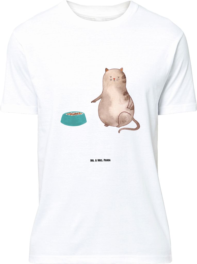 Mr. & Mrs. Panda Größe M T-Shirt Katze Fressen - Weiß - Geschenk, Tshirt, Herren, mit Spruch, Shirt