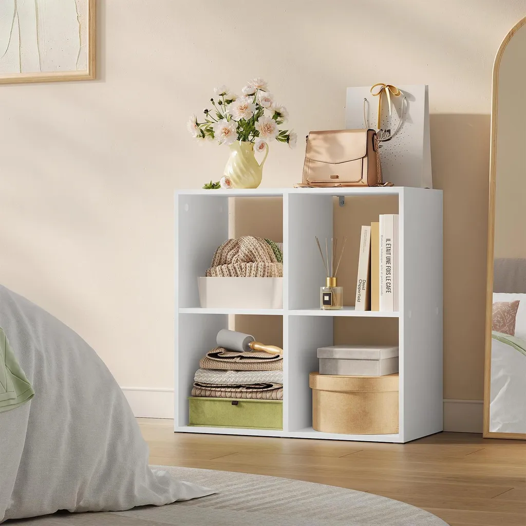 Étagère blanche stable et robuste pour organiser vos petits espaces 60cm