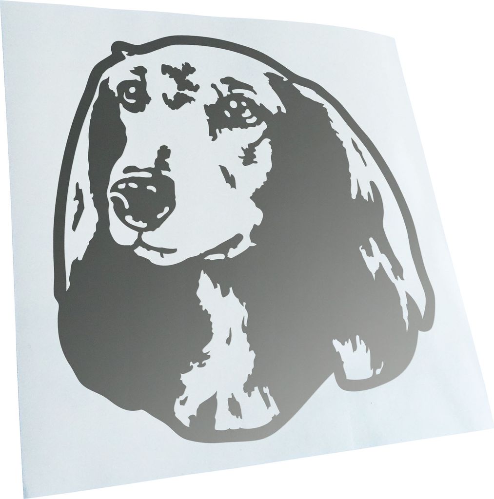 Kiwistar - Autoaufkleber - dachshund Hund - Silber - 24x22cm - Aufkleber für Auto, Laptop, Fahrrad, LKW, Motorrad mehrfarbig JDM Decal Racing