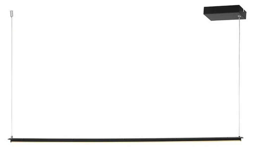 Suspension LED linéaire noire pour îlot de cuisine et table 100cm