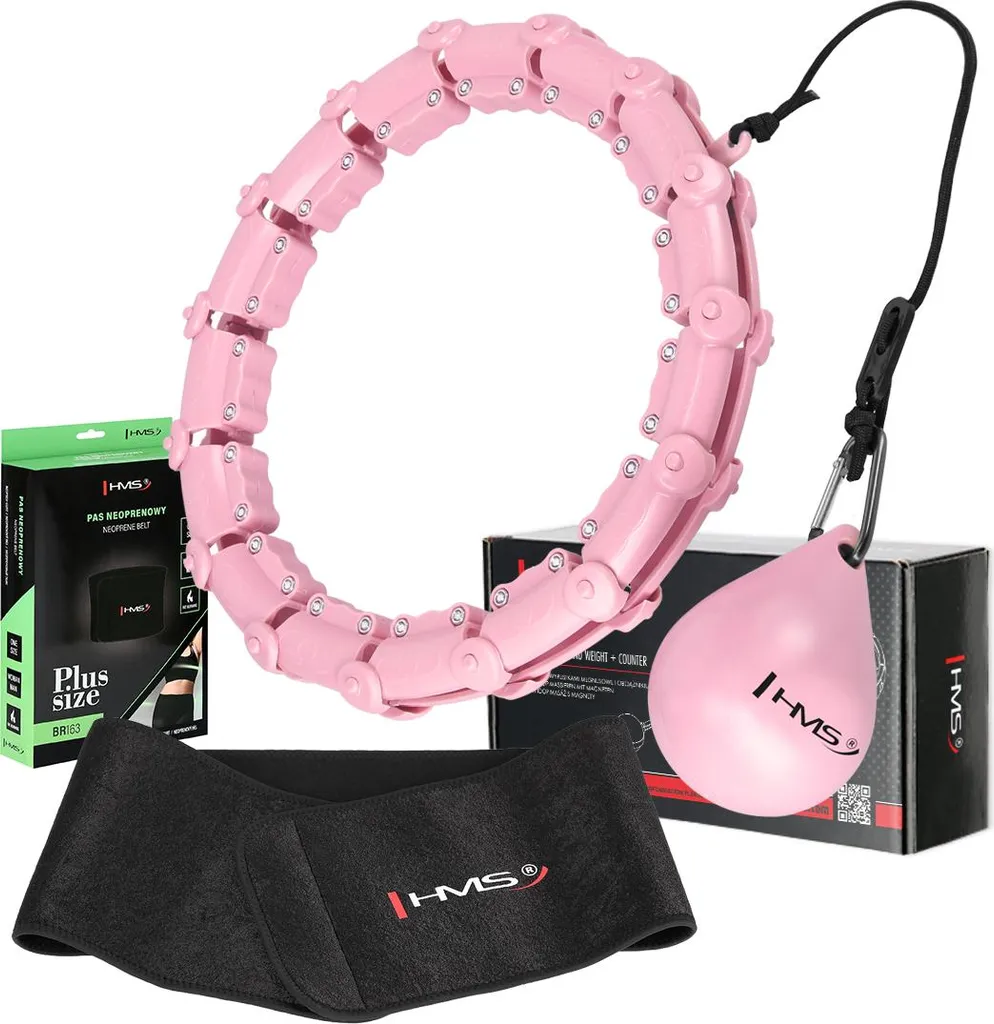Hula Hoop avec Languettes Massantes HHW11 et Ceinture BR163 Noir HMS