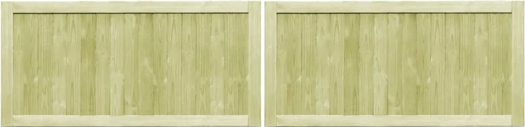 Barrière de jardin 2 pcs en bois pour délimitation de propriété 300x75 cm