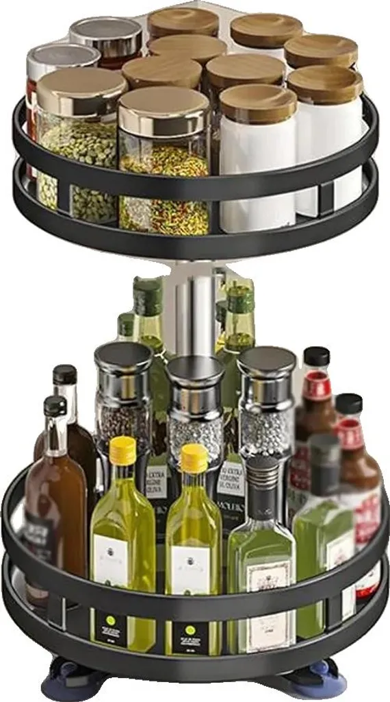 Organizer Spezie Girevole Chic | Portaspezie 2 Livelli per una Cucina Wow