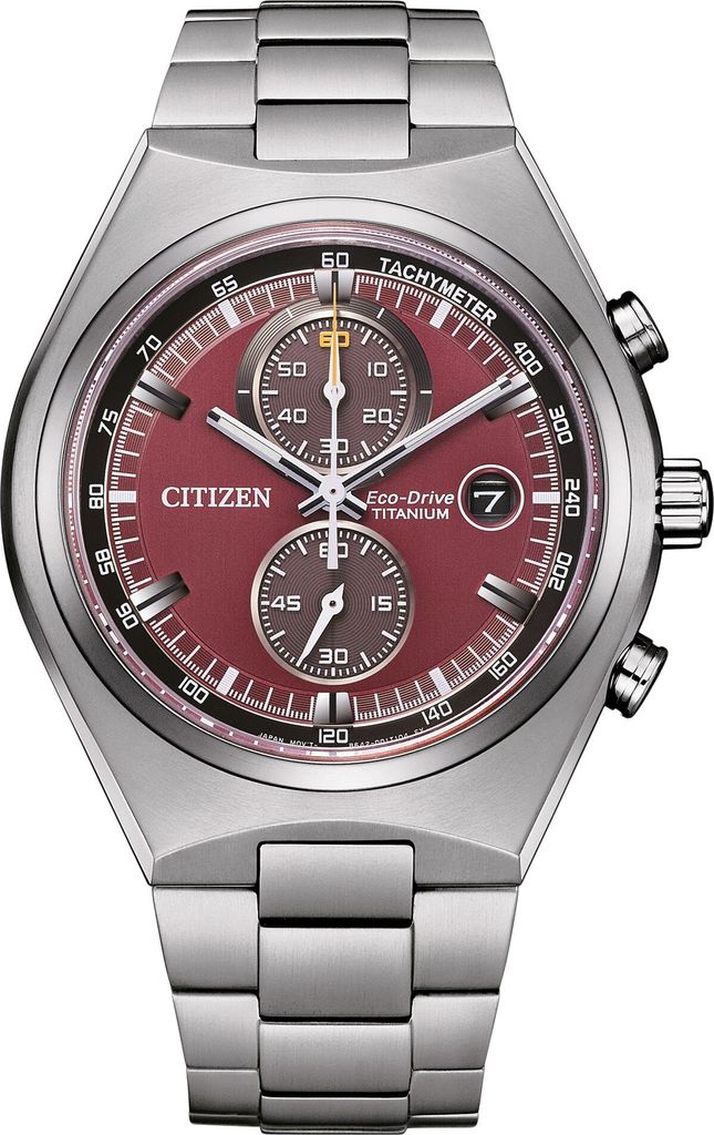 Citizen CA7090-87X Chronograph Uhr Herrenuhr Titan Chrono Datum silber