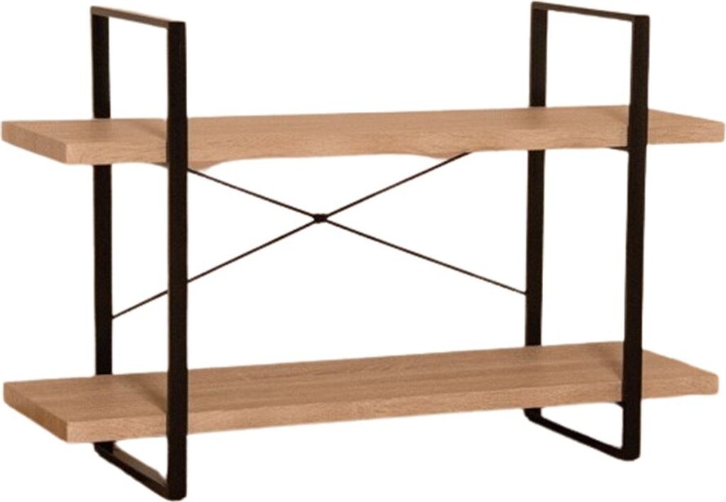 Industrieregale SHELVES – 2 Ebenen – Holz und Metall – Trendiges Loft-Design