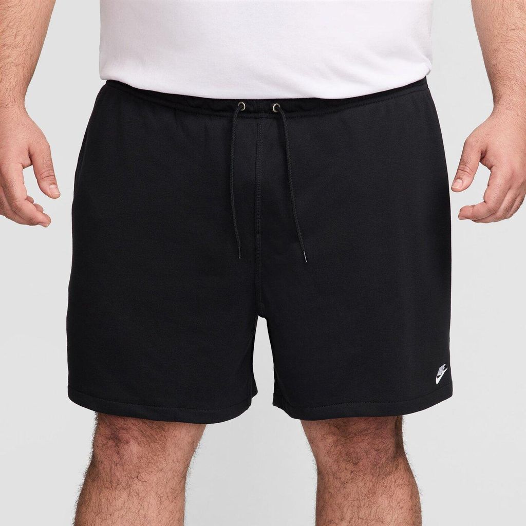Nike CLUB FLOW French Terry SHORT COURT kurze Herren Shorts schwarz BLACK/METALLIC SILVER XXL