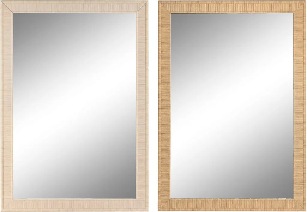 Miroir mural grand format pour pièces sombres bois marron 2 unités