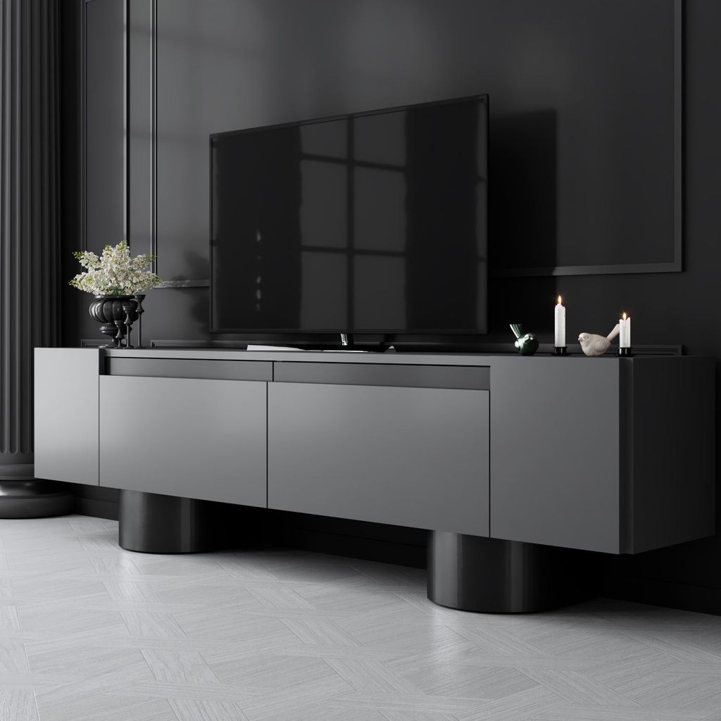 Skye Decor, Bohem - Anthracite, Black, TV-Schränke, Produktbild 