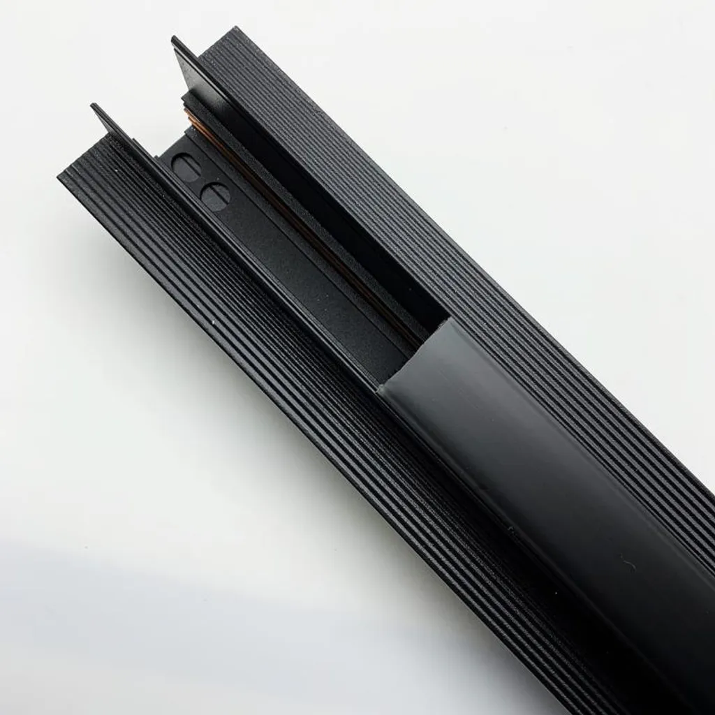Rail Magnétique 2m Noir Encastrable 48V en Aluminium Haute Qualité