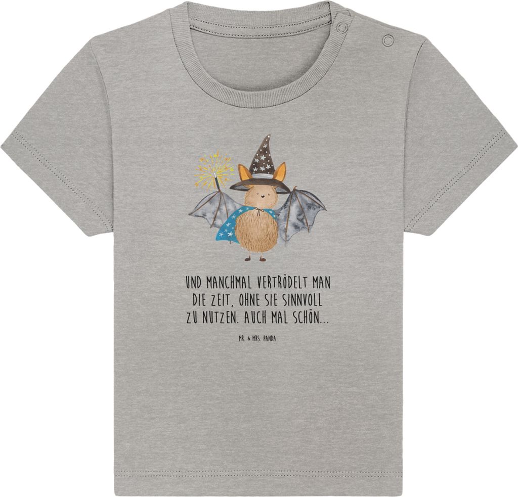 Mr. & Mrs. Panda Babyshirt Fledermaus Zauberer 12. - 18. Monat - Heather Grey - Geschenk, T-Shirt Baby, Reinsteigern, Frauen, Shirt, , Lustige Spr...