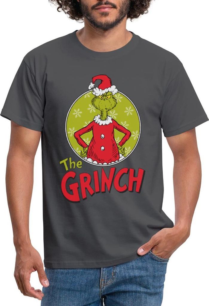 Spreadshirt Der Grinch Logo The Grinch Männer T-Shirt, XXL, Anthrazit