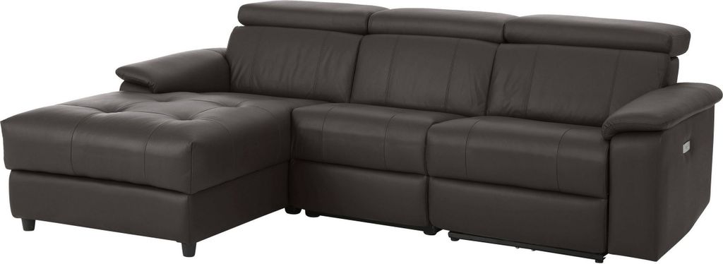 Tana | Chaise Lounge Sofa 3-Sitzer Rechts mit elektrischer Funktion aus PolyurethanBraun