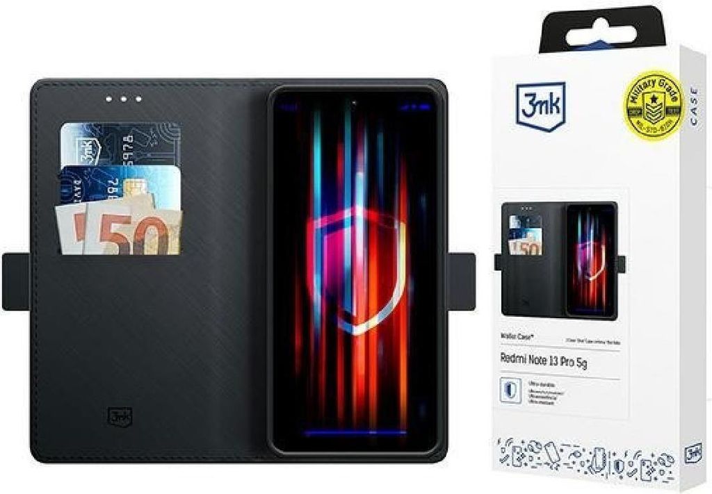 3MK Wallet Case, Geldbörsenhülle, Xiaomi, Redmi Note 13 Pro 5G, 16,9 cm (6.67"), Schwarz