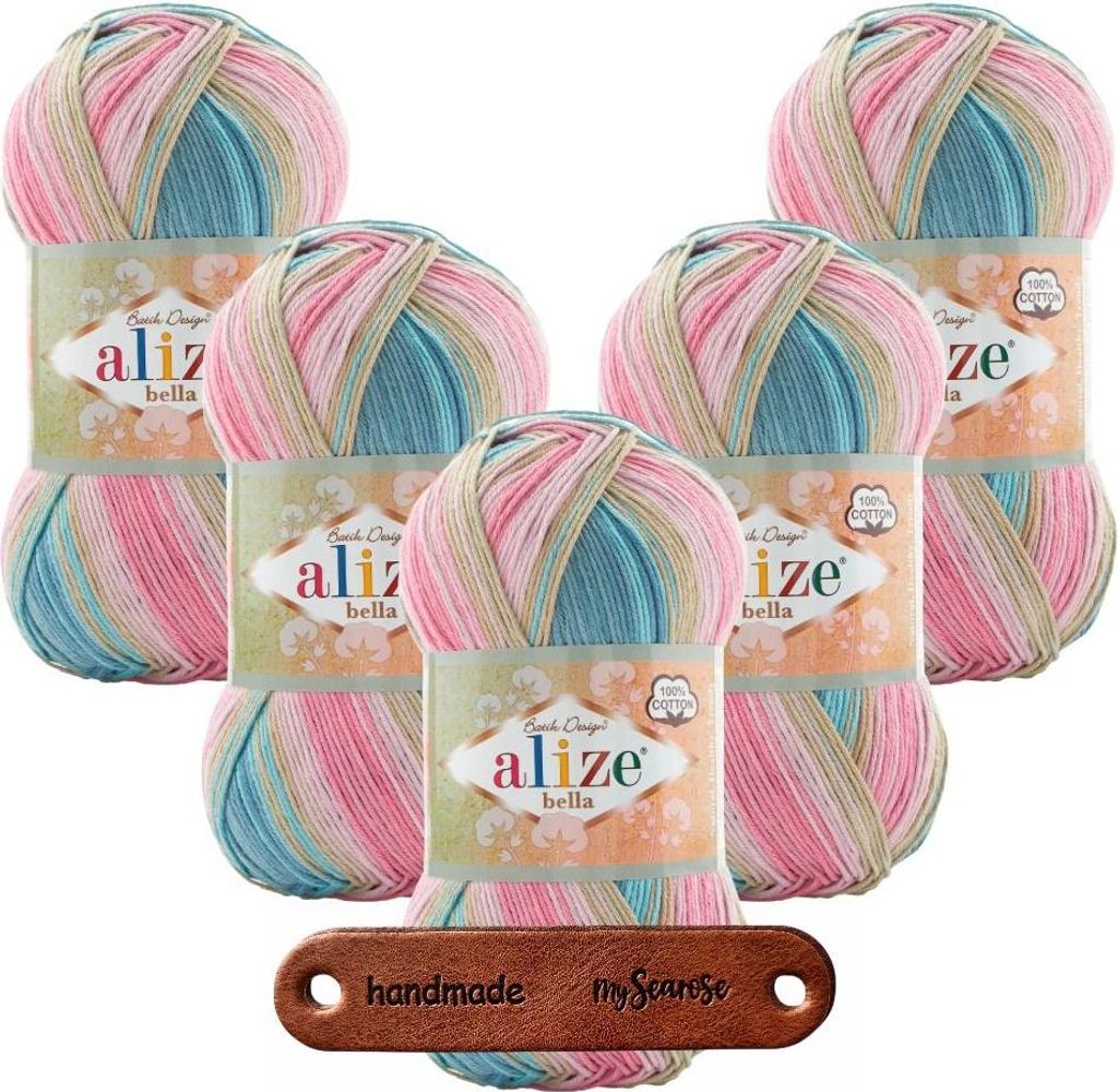 5 x ALIZE Bella Batik 2970 mit Label
