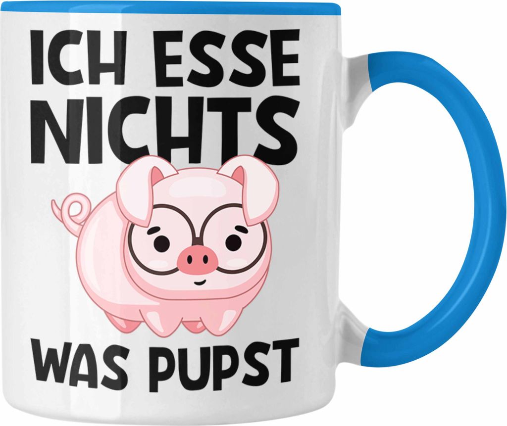 Trendation - Veganer Geschenk Lustige Tasse Vegetarier Geschenkidee Tasse Lustig für Geschenkset oder Geschenkbox (Blau)