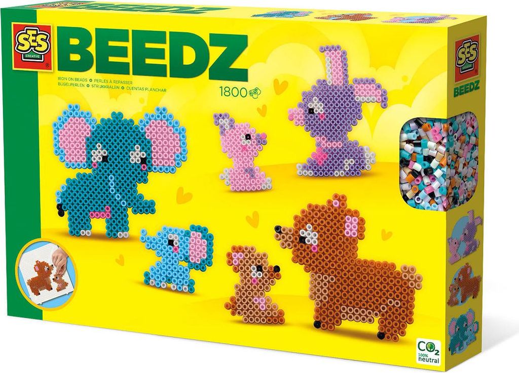 SES CREATIVE Bügelperlenset BEEDZ Familientiere 1800 Stück