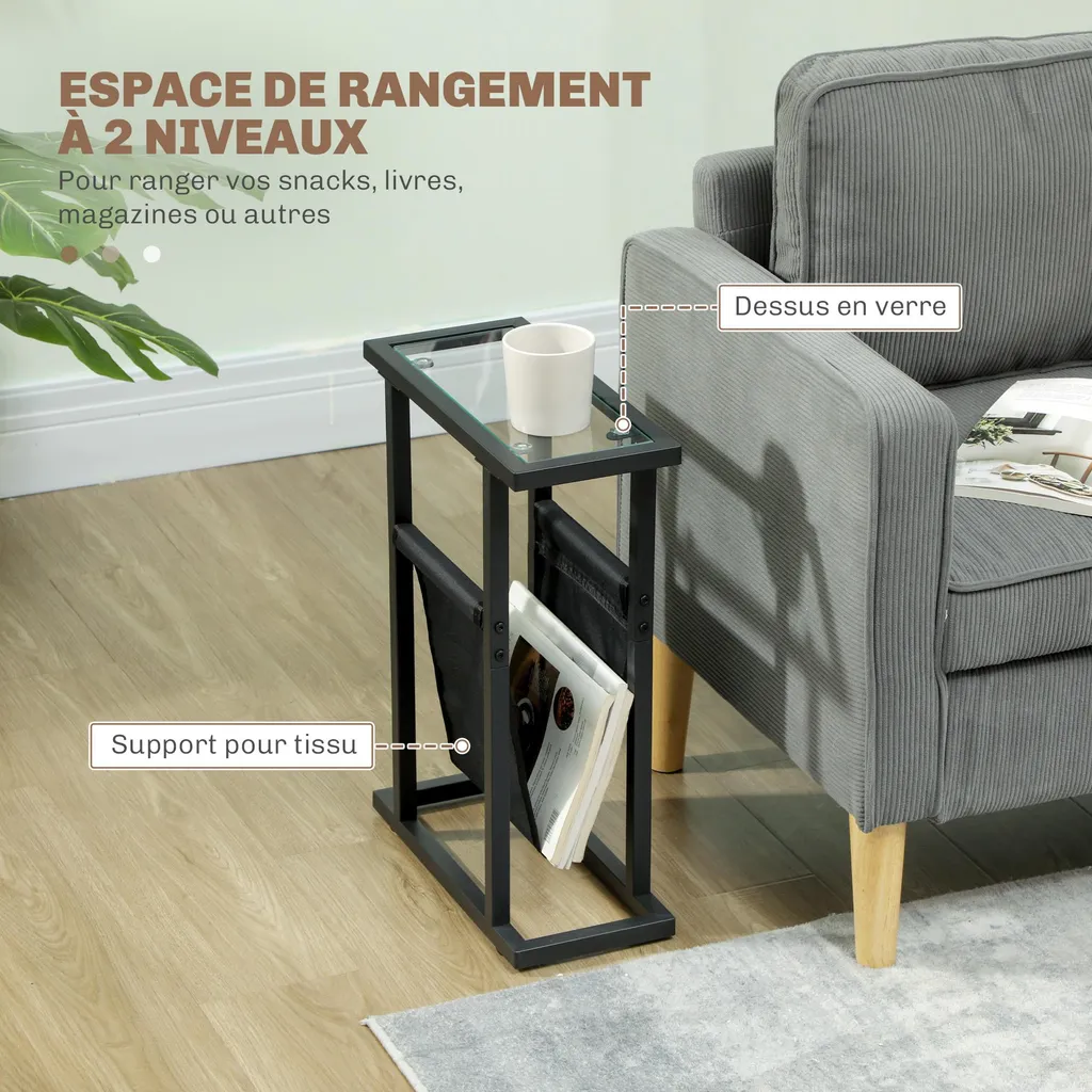 Table d'Appoint Fine pour Ranger vos Magazines et Libérer l'Espace - 4