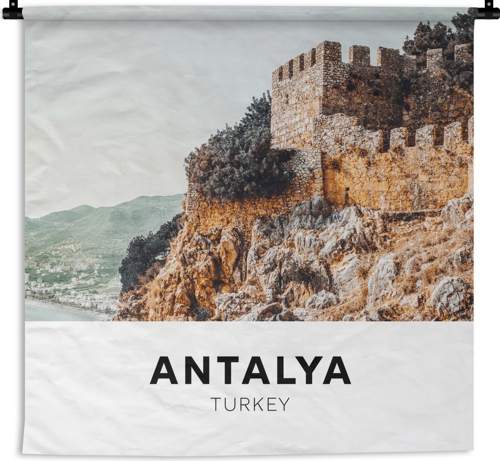 MuchoWow Wandteppich Wandbehang Türkei - Steine - Burg 90x90 cm Tapisserie Dekoration Wandtuch - Wandaufhänger