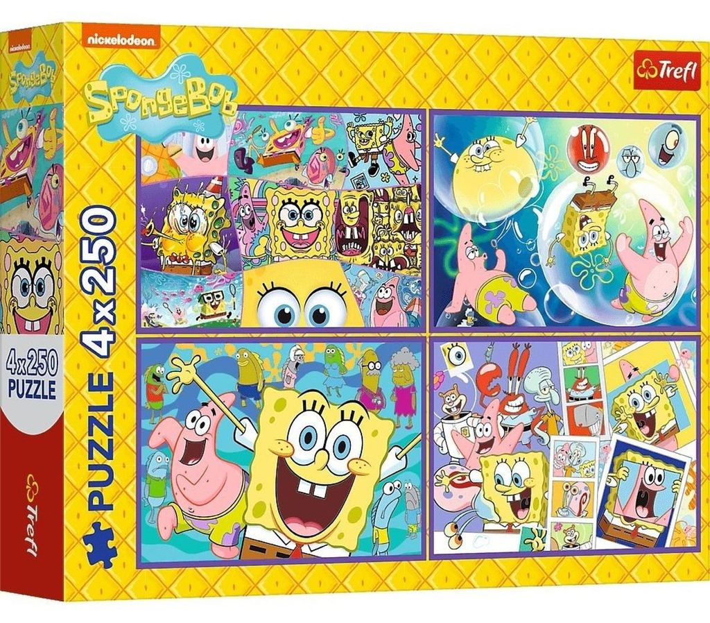 Puzzle TREFL 4x250 pezzi SpongeBob's Crazy World 13342 Immagine del prodotto 