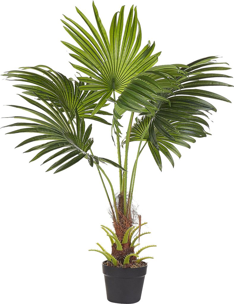BELIANI Kunstpflanze Zimmerpalme Grün im Schwarzen Blumentopf aus Kunststoff 100 cm Dekoration Wohnzimmer Indoor