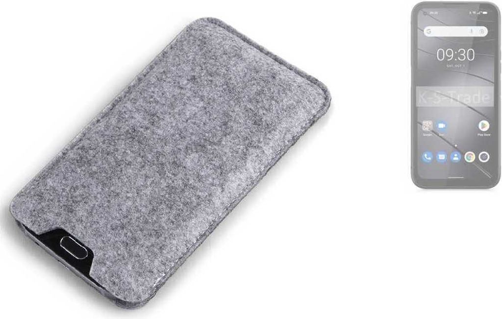 K-S-Trade Filz Handyhülle kompatibel mit Gigaset GX6 Pro Schutzhülle Filztasche Filz Tasche Case Sleeve Handy Hülle Filzhülle grau
