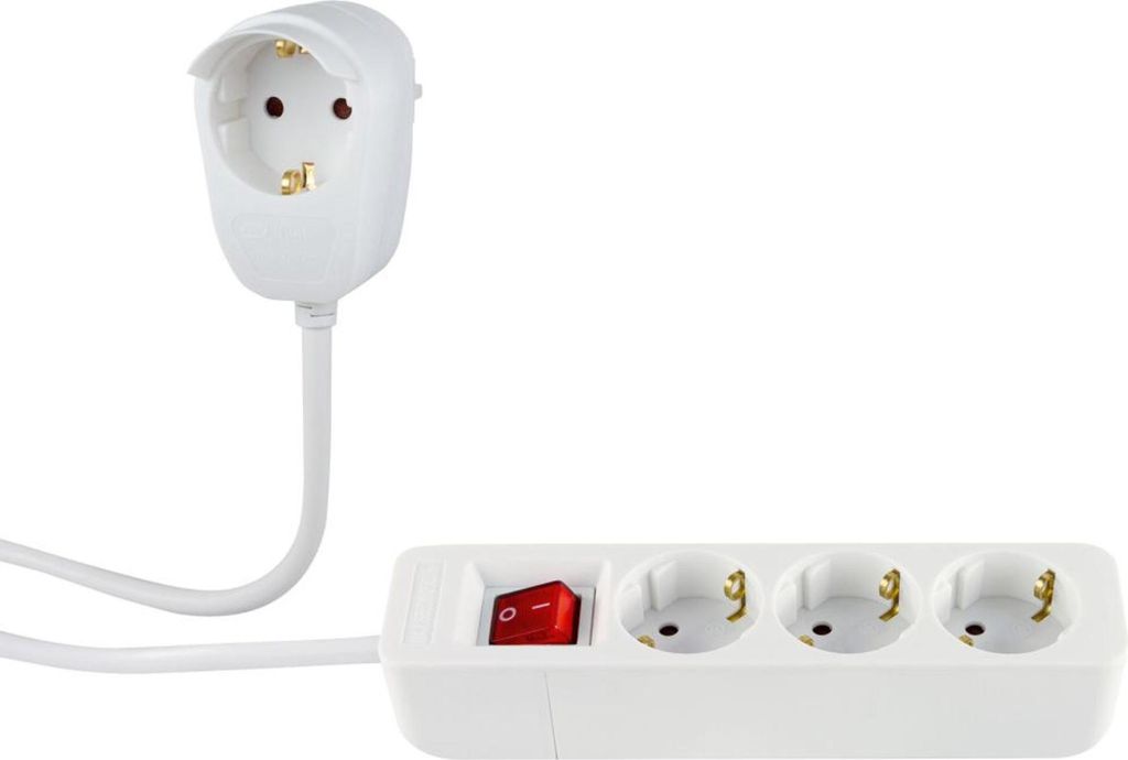 REV 0012392114, 2 m, Drinnen, 1,5 mm², Weiß, 4 AC-Ausgänge, Produktbild 