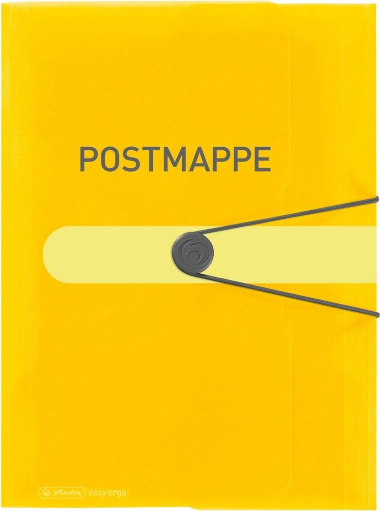 Gummizugmappe A4 Postmappe gelb transparent to go Packung mit 3 Stück