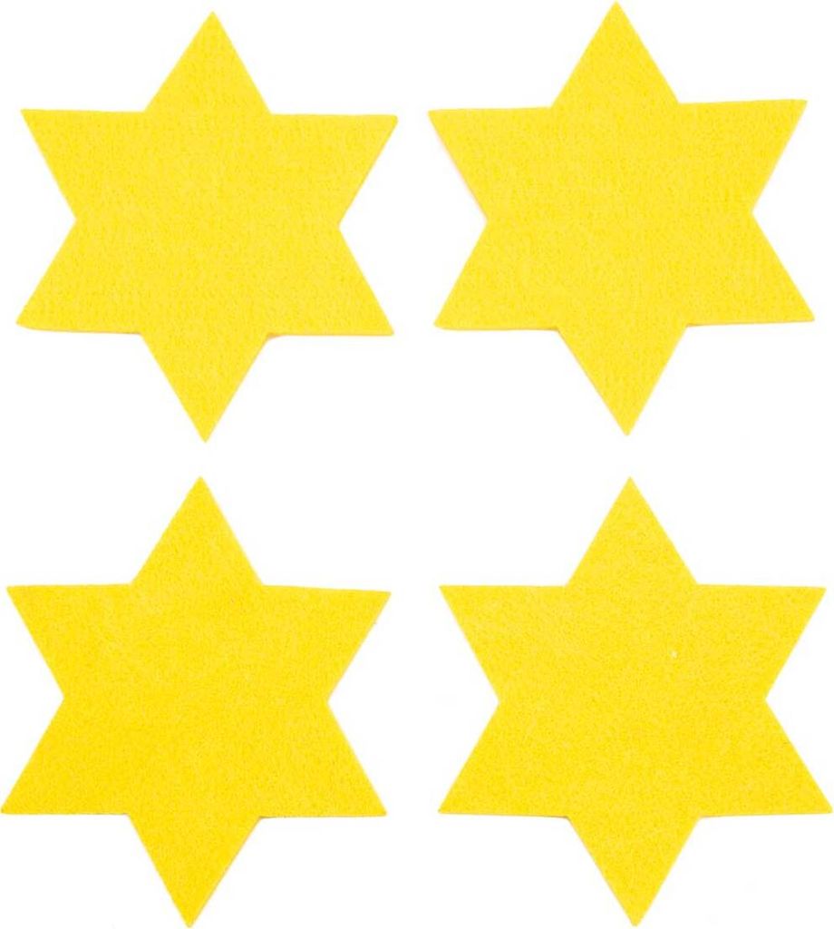 Oblique Unique 4 Filz Untersetzer Sterne Glasuntersetzer Weihnachtsdeko Adventsdeko - gelb