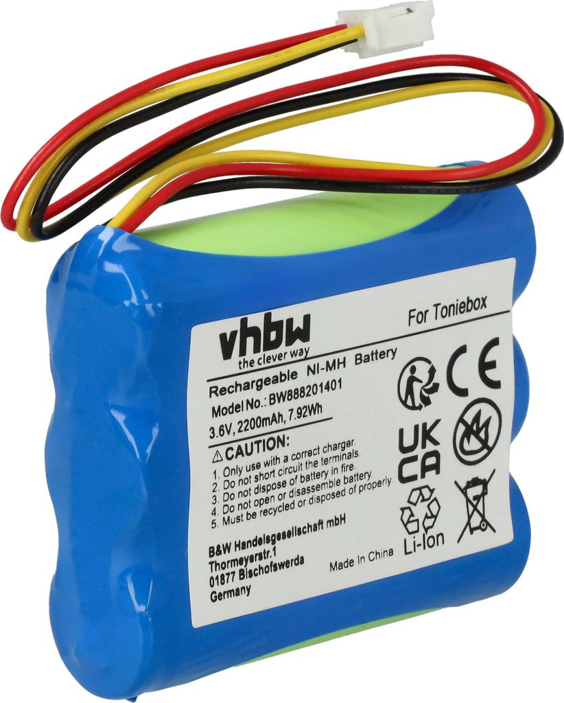 vhbw Akku kompatibel mit tonies Toniebox Hörspielbox (2200 Produktbild 