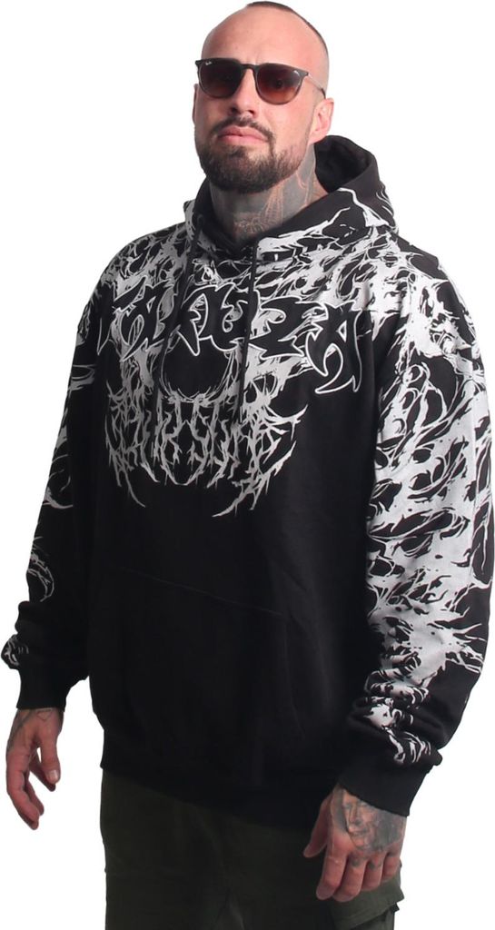 Yakuza Herren Reignz Acid Oversized Kapuzenpullover, Schwarz, XL