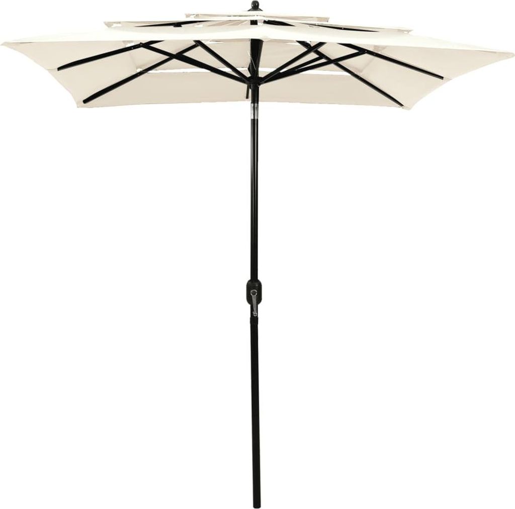 vidaXL Sonnenschirm mit Aluminium-Mast 3-lagig Sandfarben Produktbild 