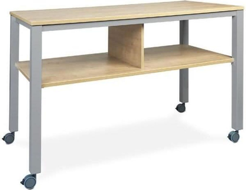 Stehtisch Executive BxTxH 160x80x100cm Gestell grau Platte Melamin buche.