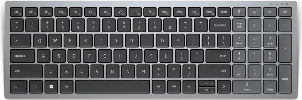 Clavier Dell KB740 Sans Fil Bluetooth - Gris Compact Layout CZ/SK QWERTZ