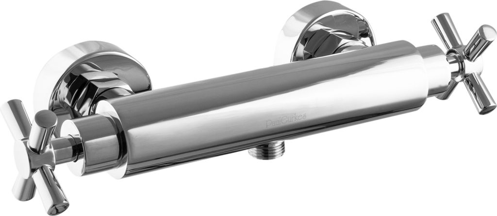 PaulGurkes Duscharmatur Aufputz Mischbatterie Kreuzgriff Zweigriffmischer Dusche