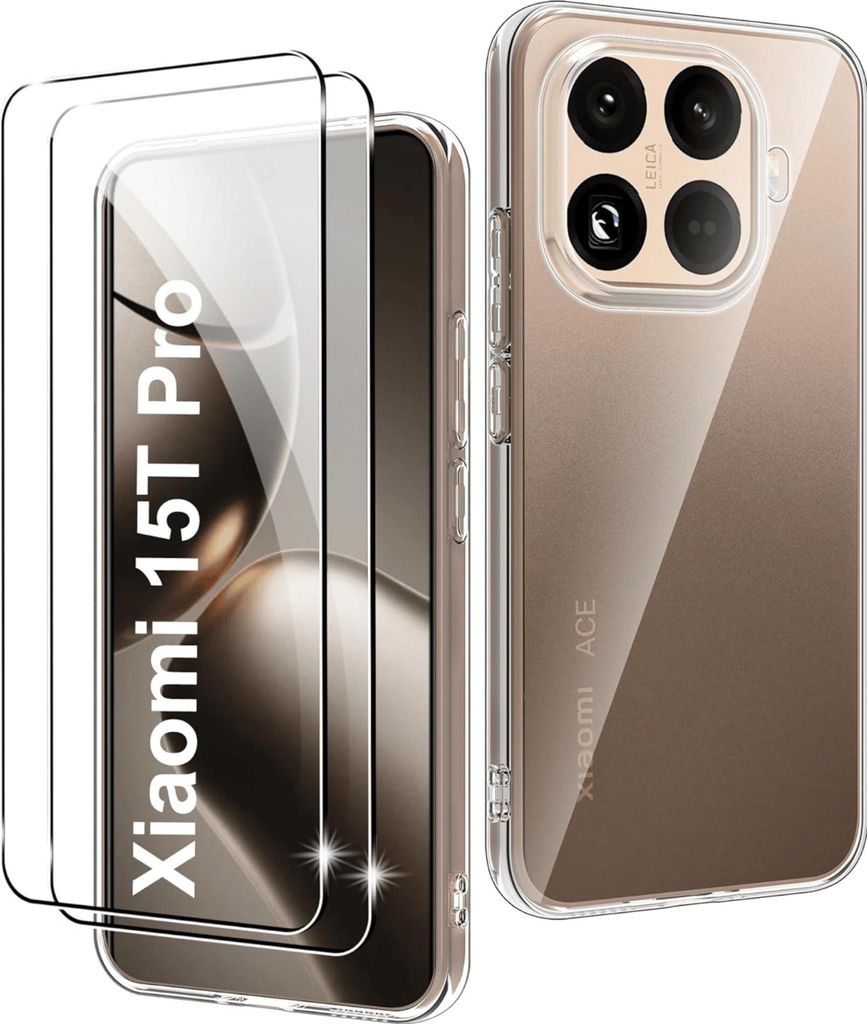 Hülle + 2X Schutzglas für Xiaomi 15T Pro 5G Panzerfolie Display Case Cover Screen Full 9H