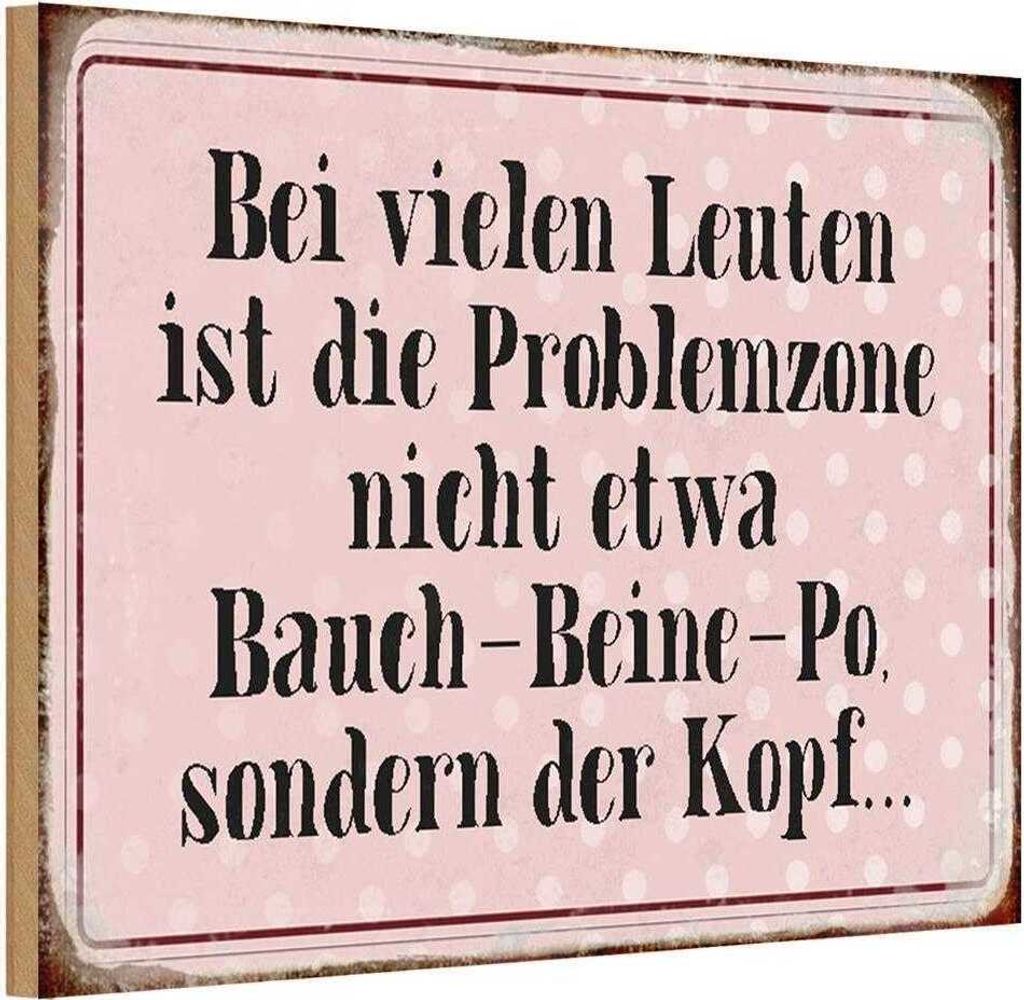vianmo Holzschild 12x18 cm Problemzone ist der Kopf Dekoration
