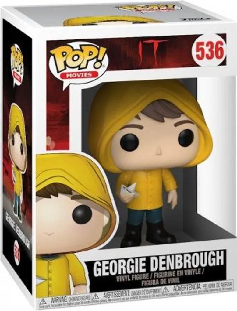 Funko Pop Georgie Denbrough IT avec Imperméable Jaune et Bateau en Papier